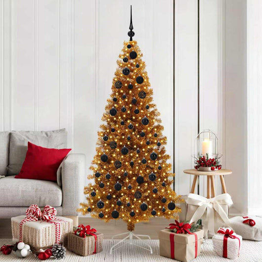 Albero di Natale con 300 LED con supporto Oro 180 cm PET 3396626