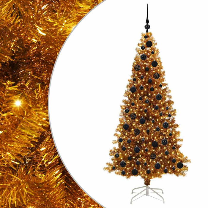 Albero di Natale con 300 LED con supporto Oro 180 cm PET 3396626