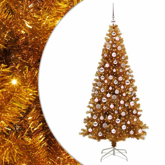 Albero di Natale con 300 LED con supporto Oro 180 cm PET 3396627