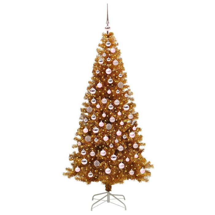 Albero di Natale con 300 LED con supporto Oro 180 cm PET 3396627