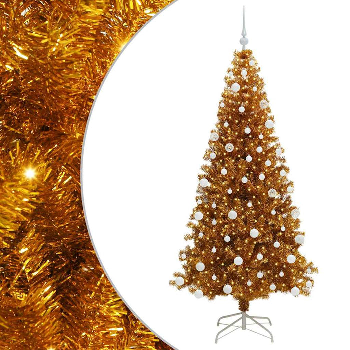 Albero di Natale con 300 LED con supporto Oro 180 cm PET 3396628
