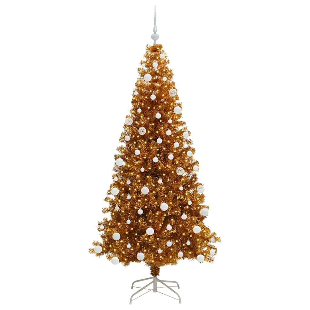 Albero di Natale con 300 LED con supporto Oro 180 cm PET 3396628