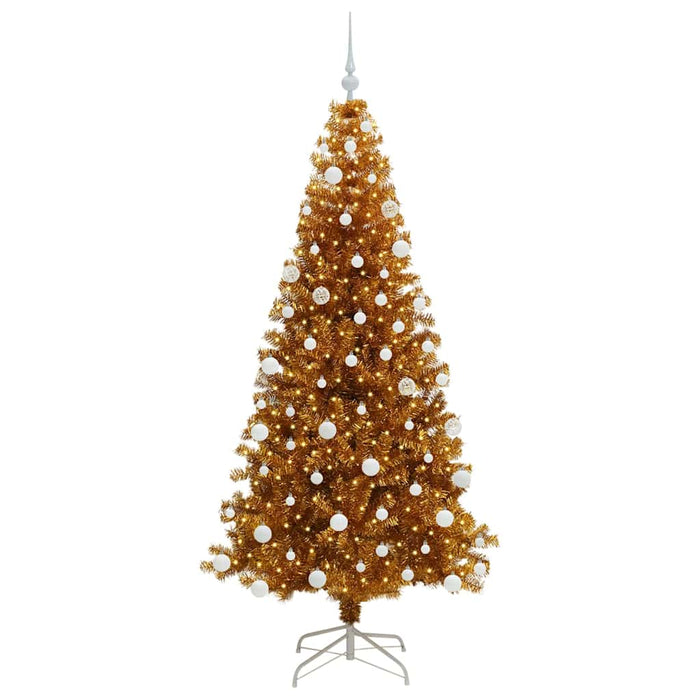 Albero di Natale con 300 LED con supporto Oro 180 cm PET 3396628
