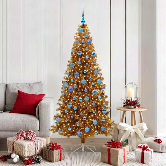 Albero di Natale con 300 LED con supporto Oro 180 cm PET 3396632