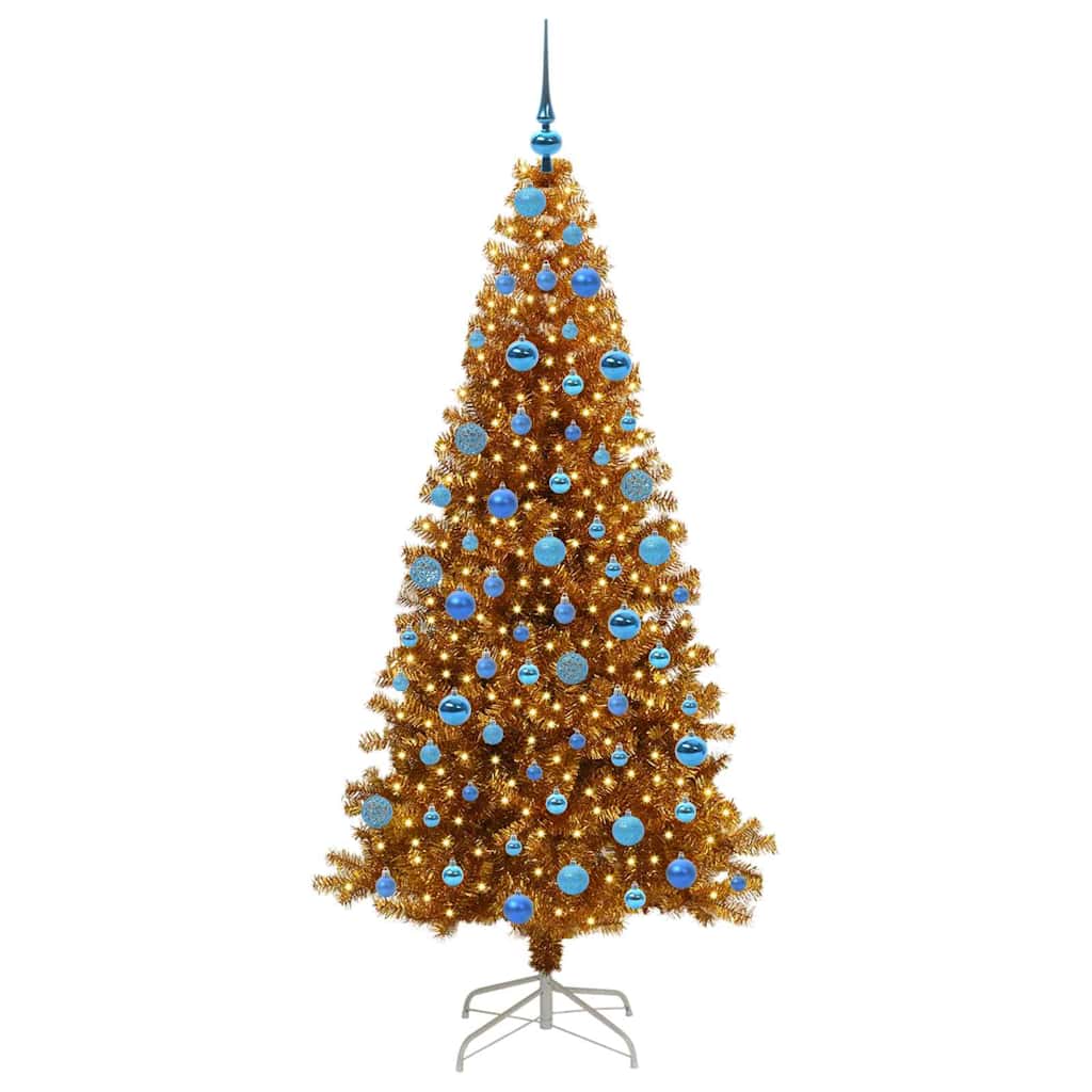 Albero di Natale con 300 LED con supporto Oro 180 cm PET 3396632