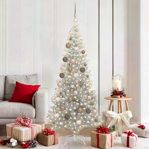 Albero di Natale con 300 LED con supporto Argento 180 cm PET 3396672