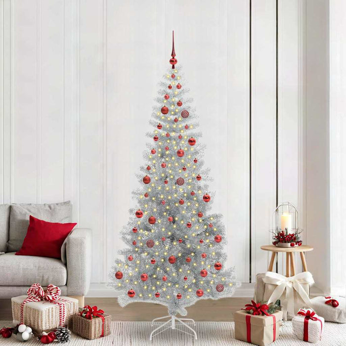 Albero di Natale con 300 LED con supporto Argento 210 cm PET 3396683