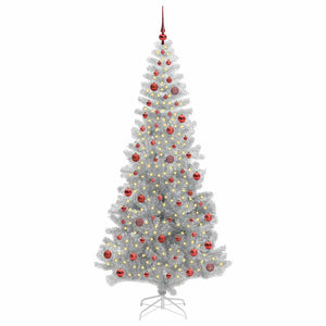 Albero di Natale con 300 LED con supporto Argento 210 cm PET 3396683