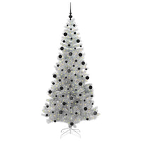 Albero di Natale con 300 LED con supporto-Luci decorative natalizie Argento 210 cm PET 771944