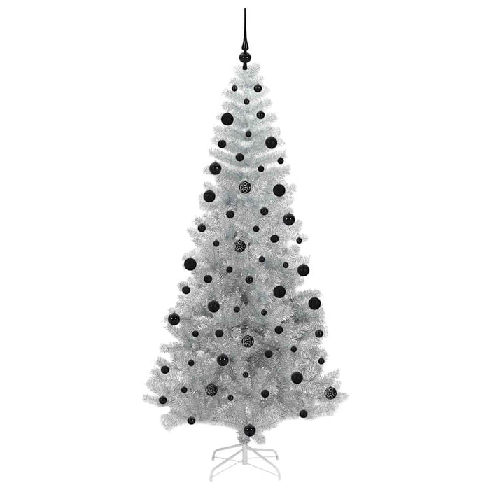 Albero di Natale con 300 LED con supporto Argento 210 cm PET 3396684