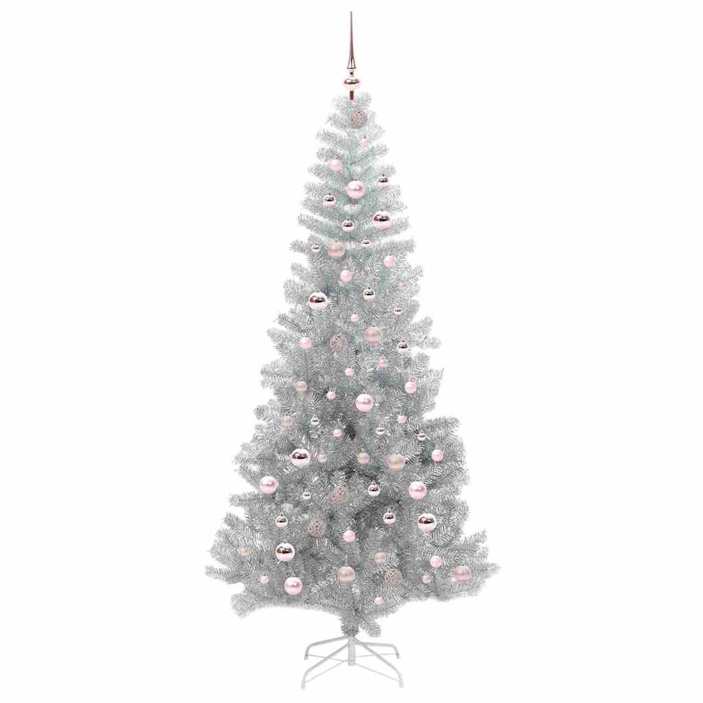 Albero di Natale con 300 LED con supporto Argento 210 cm PET 3396685