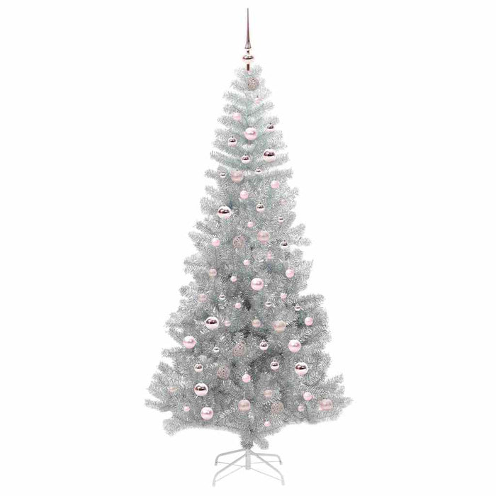Albero di Natale con 300 LED con supporto Argento 210 cm PET 3396685