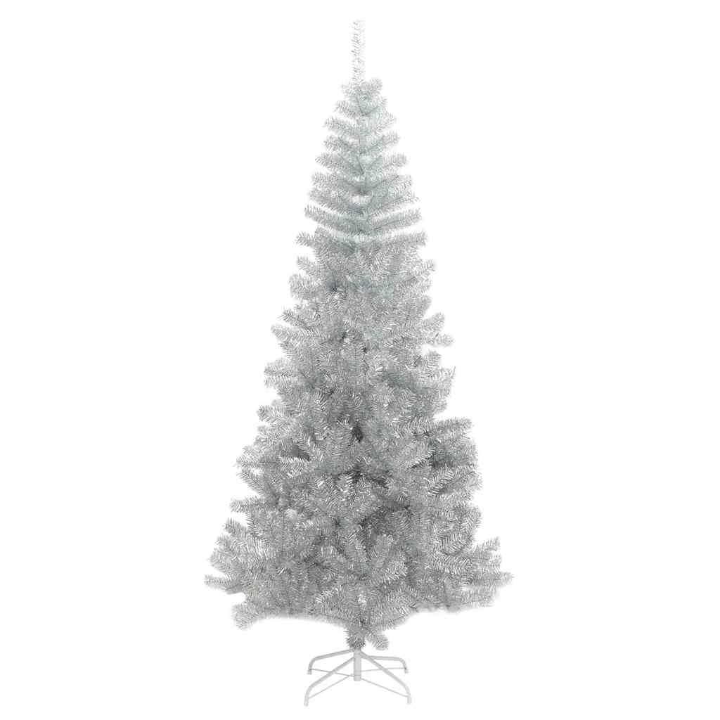 Albero di Natale con 300 LED con supporto-Luci decorative natalizie Argento 210 cm PET 260033