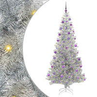 Albero di Natale con 300 LED con supporto Argento 210 cm PET 3396689
