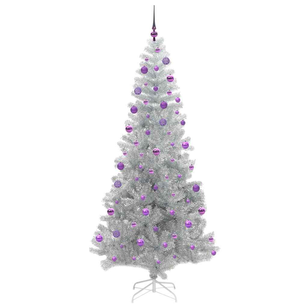 Albero di Natale con 300 LED con supporto Argento 210 cm PET 3396689
