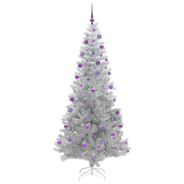 Albero di Natale con 300 LED con supporto Argento 210 cm PET 3396689