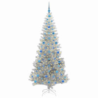 Albero di Natale con 300 LED con supporto-Luci decorative natalizie Argento 210 cm PET 110980