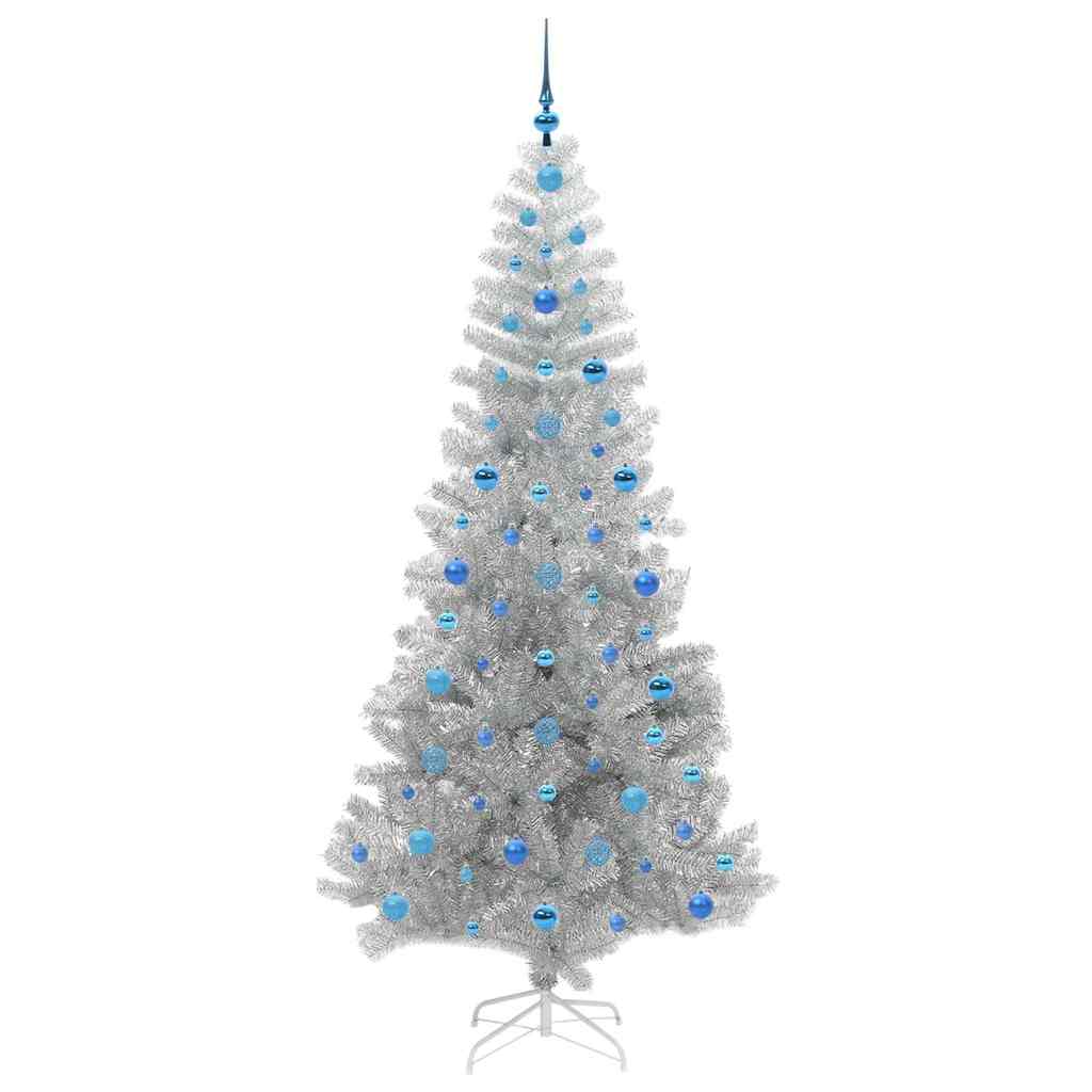 Albero di Natale con 300 LED con supporto Argento 210 cm PET 3396690