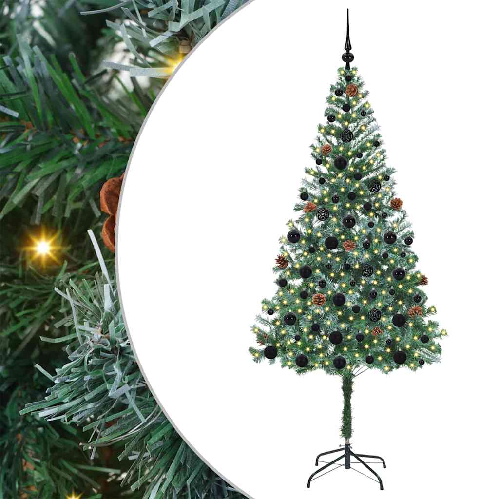 Albero di Natale Artificiale-Albero Natalizio Verde 180 cm PVC e Acciaio 693259