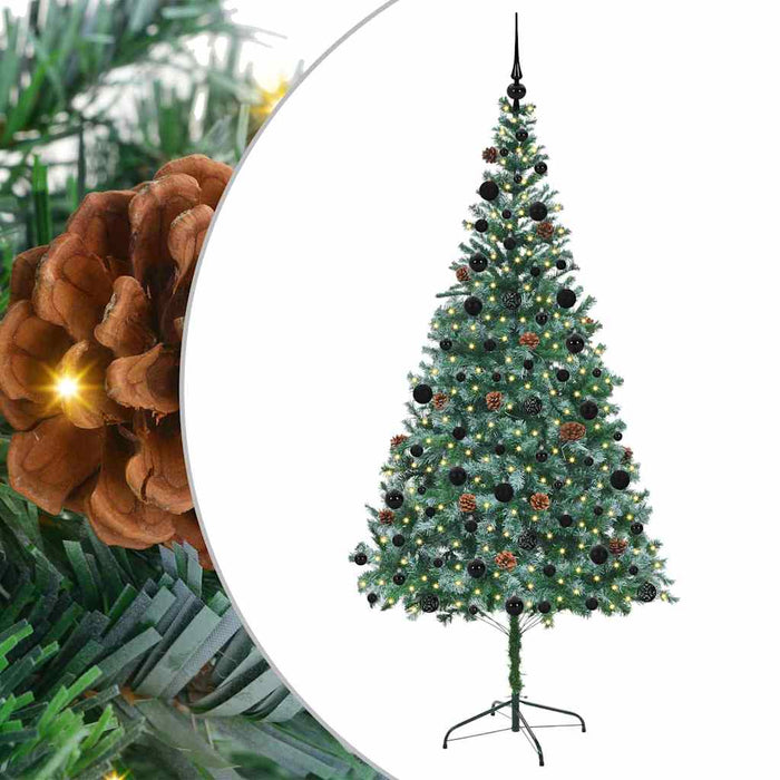 Albero di Natale Artificiale-Albero Natalizio Verde 210 cm PVC e Acciaio 664157
