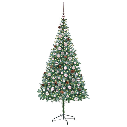 Albero di Natale Artificiale-Albero Natalizio Verde 210 cm PVC e Acciaio 523126