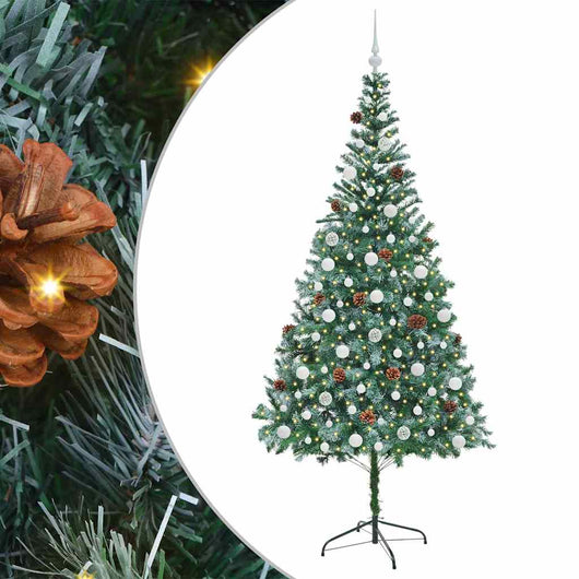 Albero di Natale Artificiale-Albero Natalizio Verde 210 cm PVC e Acciaio 791536