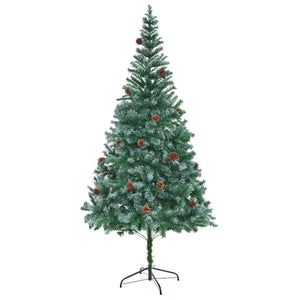 Albero di Natale Artificiale-Albero Natalizio Verde 210 cm PVC e Acciaio 791536