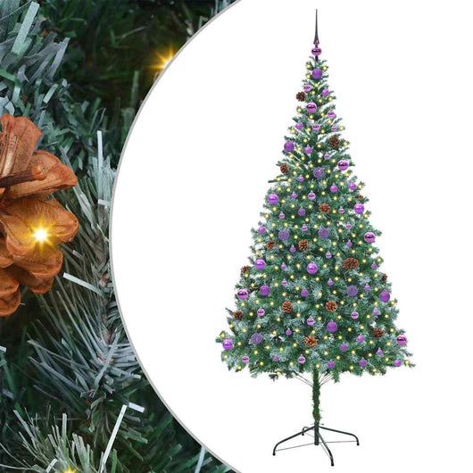 Albero di Natale Artificiale-Albero Natalizio Verde 210 cm PVC e Acciaio 337981