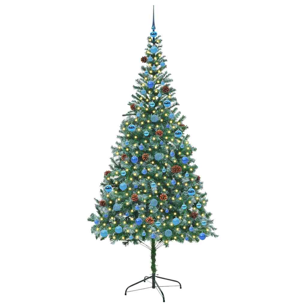 Albero di Natale Artificiale-Albero Natalizio Verde 210 cm PVC e Acciaio 420016