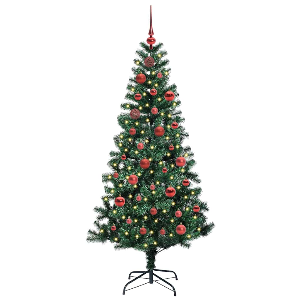 Albero di Natale artificiale con luci integrate Verde 150 cm 3396749