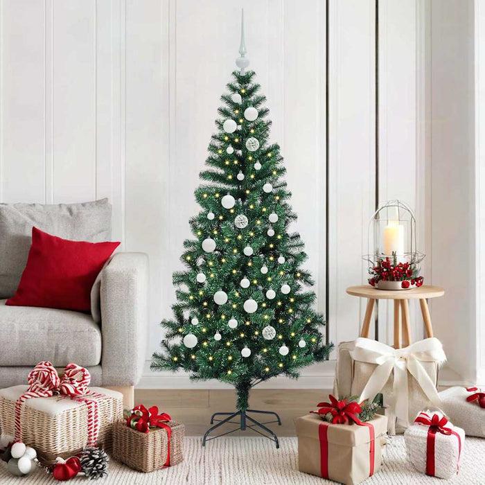Albero di Natale artificiale con luci integrate Verde 150 cm 3396752