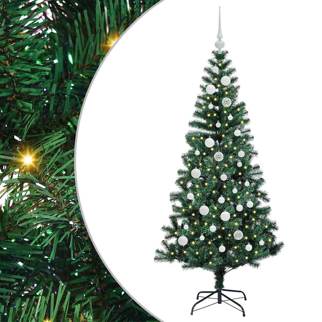 Albero di Natale artificiale con luci integrate Verde 150 cm 3396752