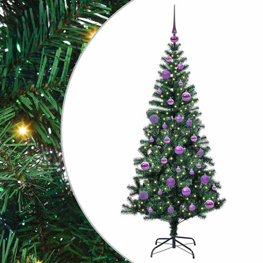 Albero di Natale artificiale con luci integrate Verde 150 cm 3396755