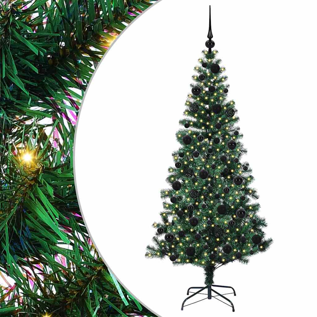 Albero di Natale Artificiale-Albero Natalizio con luci integrate Verde 180 cm 129927