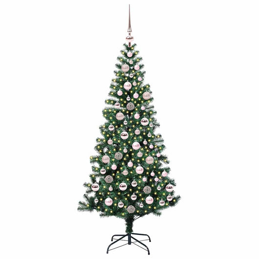 Albero di Natale Artificiale-Albero Natalizio con luci integrate Verde 180 cm 403929