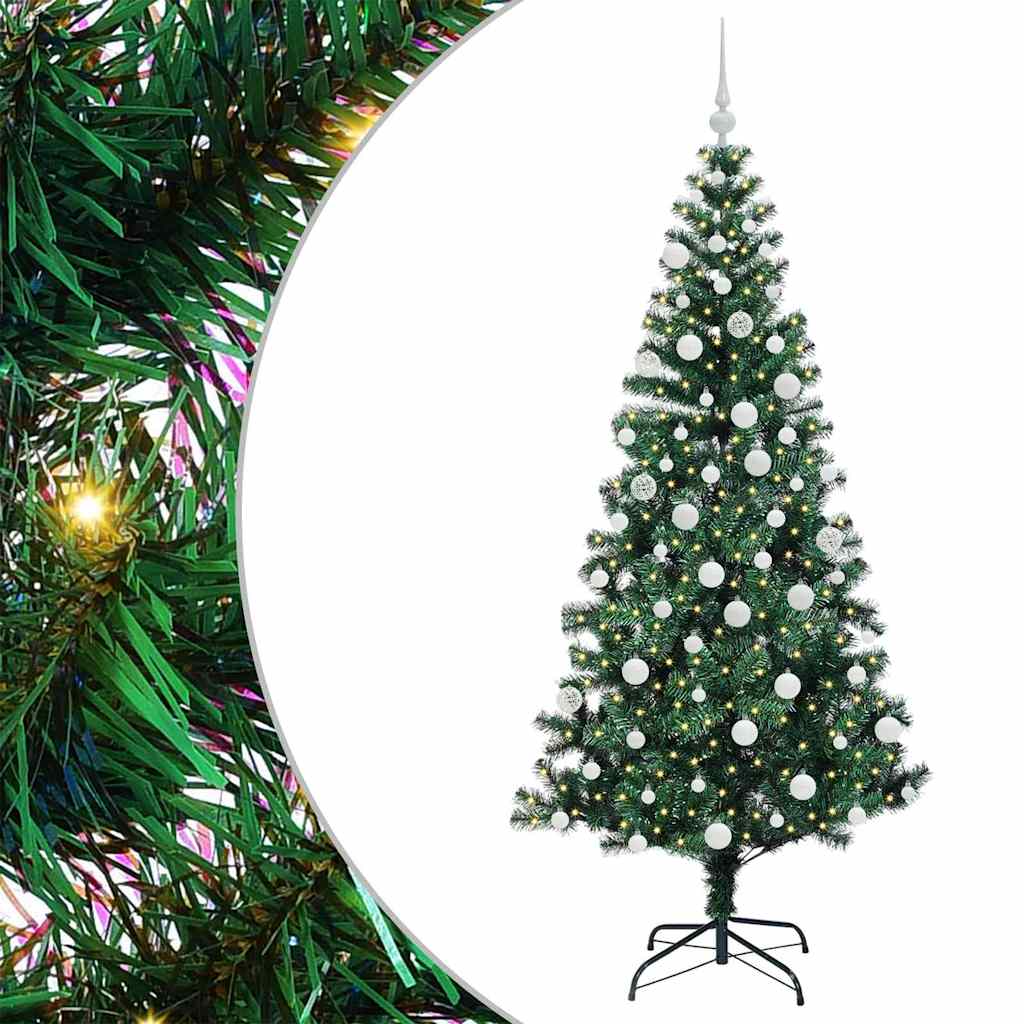 Albero di Natale artificiale con luci integrate Verde 180 cm 3396765