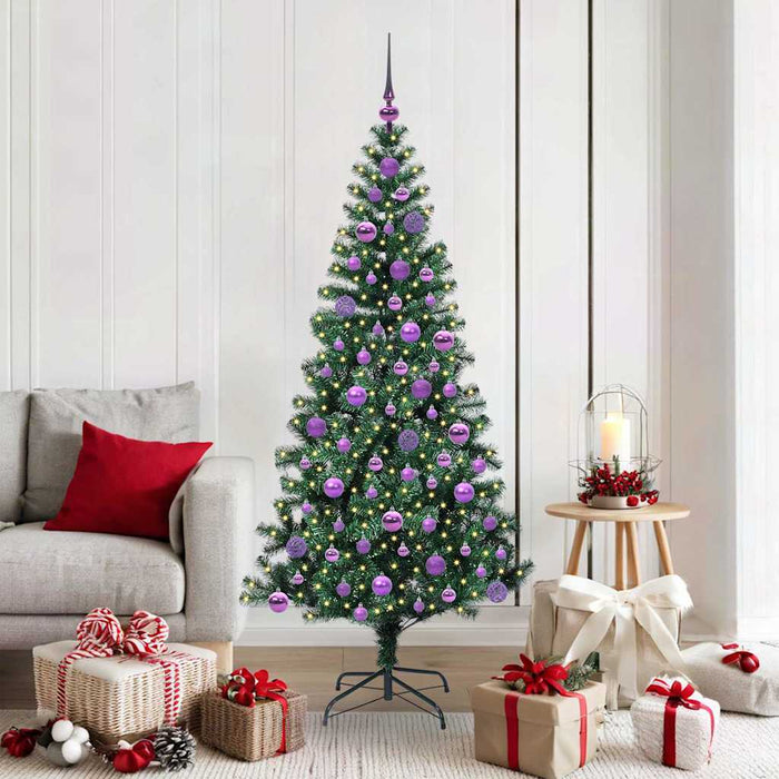 Albero di Natale artificiale con luci integrate Verde 180 cm 3396768