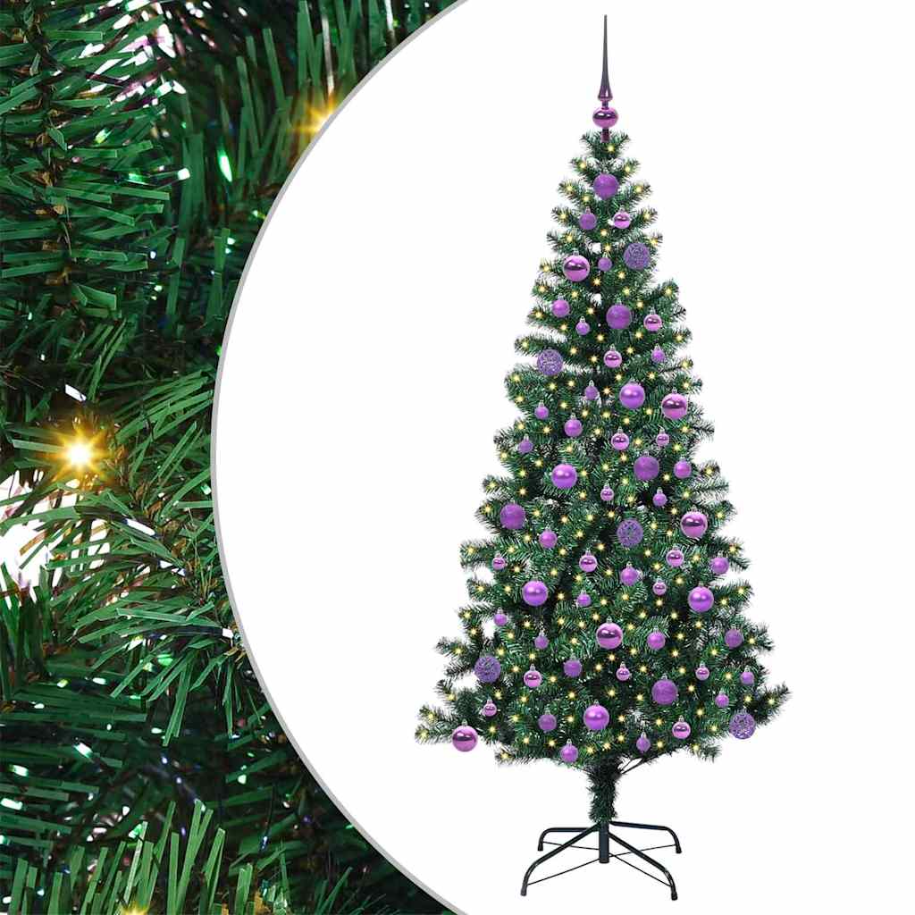 Albero di Natale artificiale con luci integrate Verde 180 cm 3396768