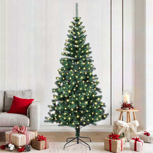 Albero di Natale artificiale con luci integrate Verde 210 cm 3396771