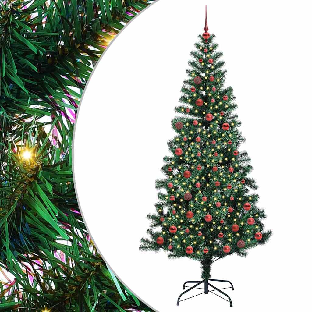 Albero di Natale artificiale con luci integrate Verde 210 cm 3396775