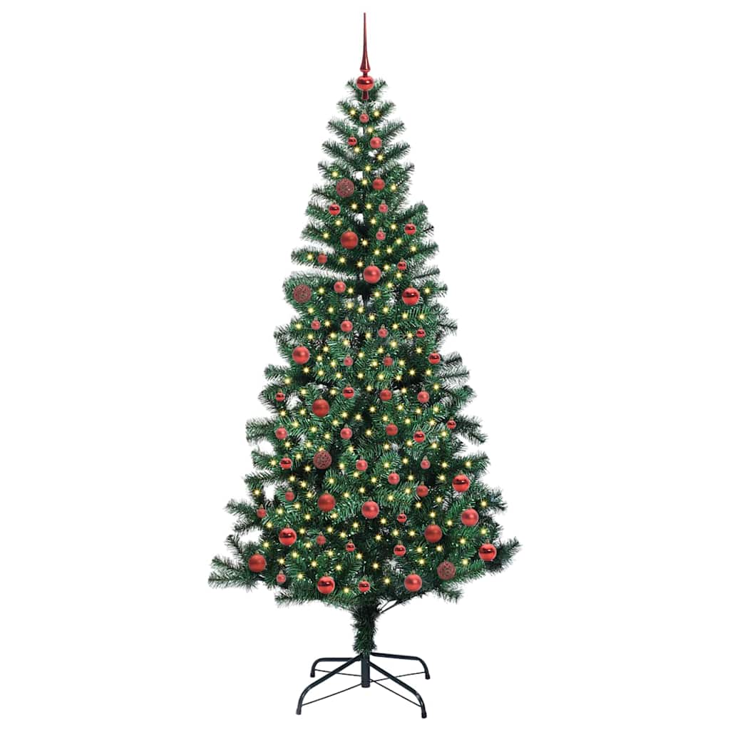 Albero di Natale artificiale con luci integrate Verde 210 cm 3396775