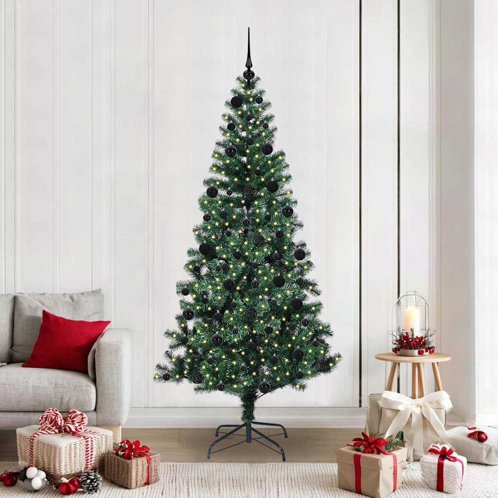 Albero di Natale artificiale con luci integrate Verde 210 cm 3396776