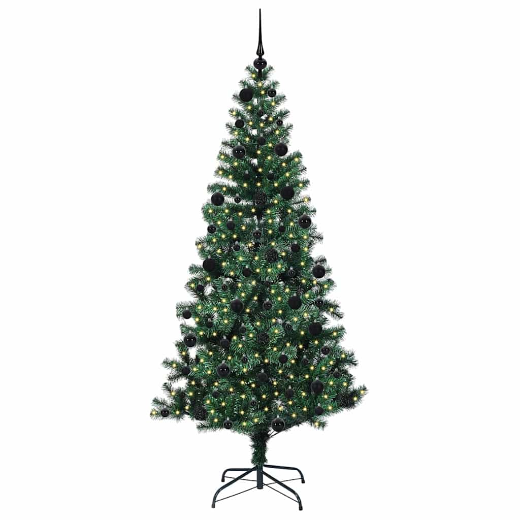Albero di Natale artificiale con luci integrate Verde 210 cm 3396776