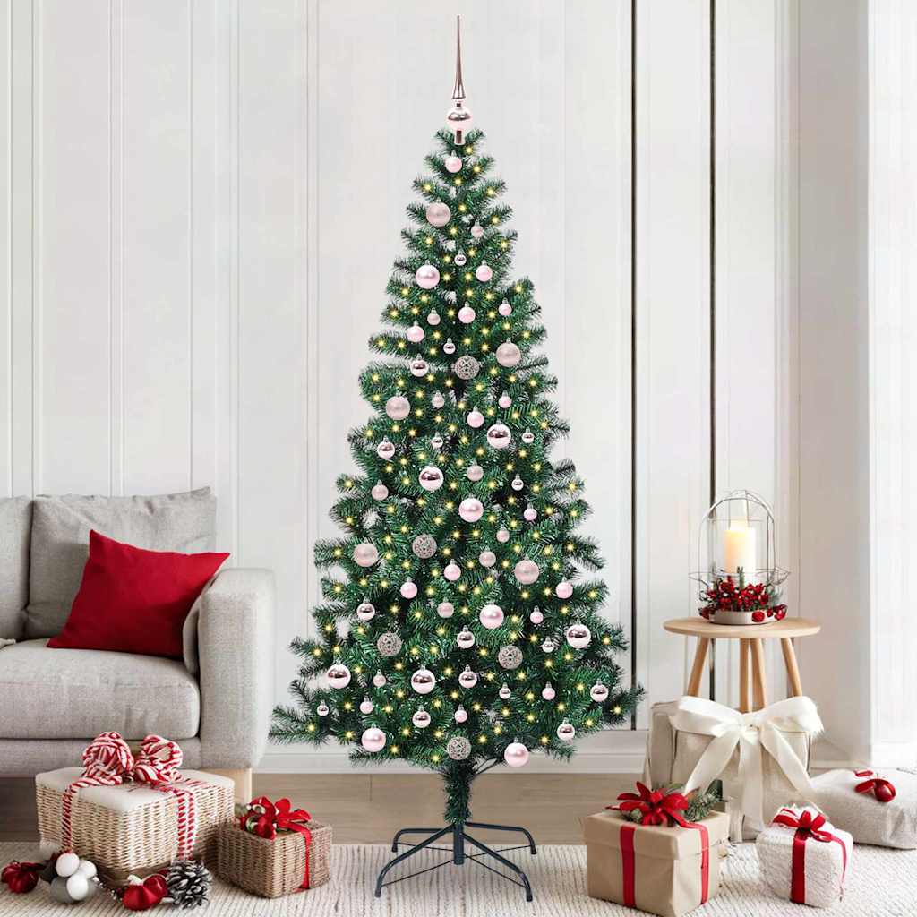 Albero di Natale artificiale con luci integrate Verde 210 cm 3396777