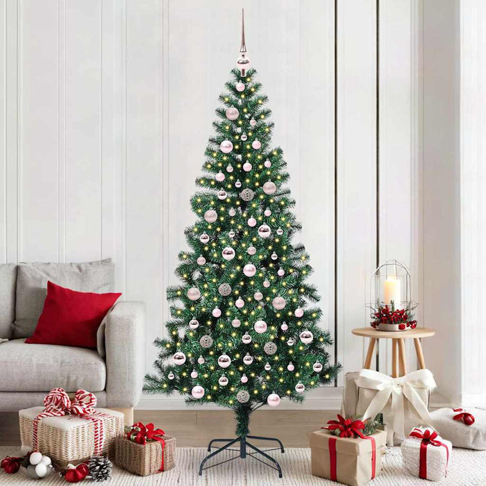 Albero di Natale artificiale con luci integrate Verde 210 cm 3396777