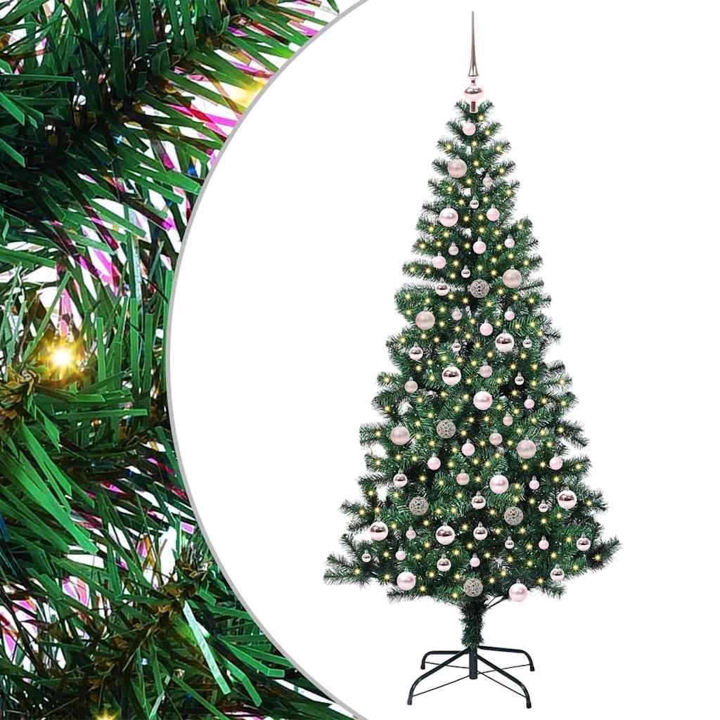Albero di Natale Artificiale-Albero Natalizio con luci integrate Verde 210 cm 570520