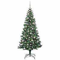 Albero di Natale Artificiale-Albero Natalizio con luci integrate Verde 210 cm 570520