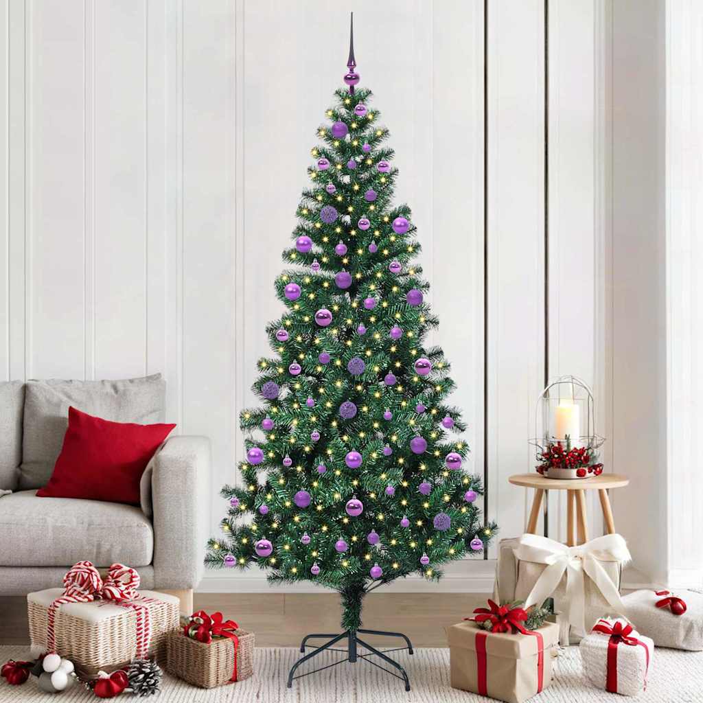 Albero di Natale artificiale con luci integrate Verde 210 cm 3396781