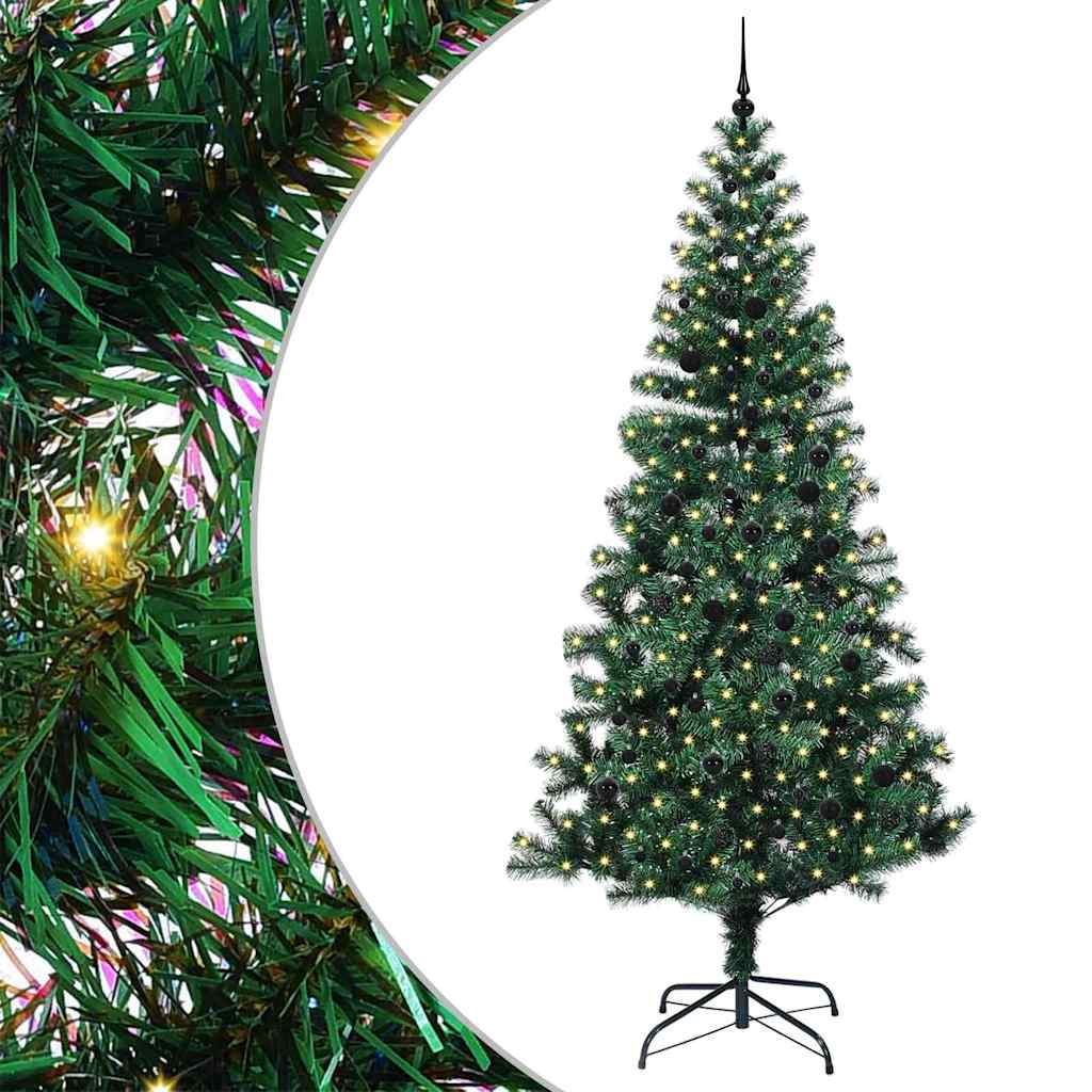 Albero di Natale Artificiale-Albero Natalizio con luci integrate Verde 240 cm 673648