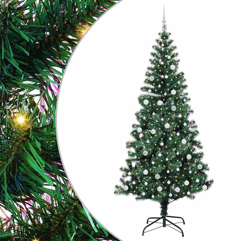 Albero di Natale Artificiale-Albero Natalizio con luci integrate Verde 240 cm 248674